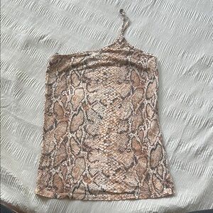 Reformation snake print one shoulder top
